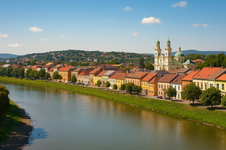 панорама Ужгорода з річкою Уж та старим містом