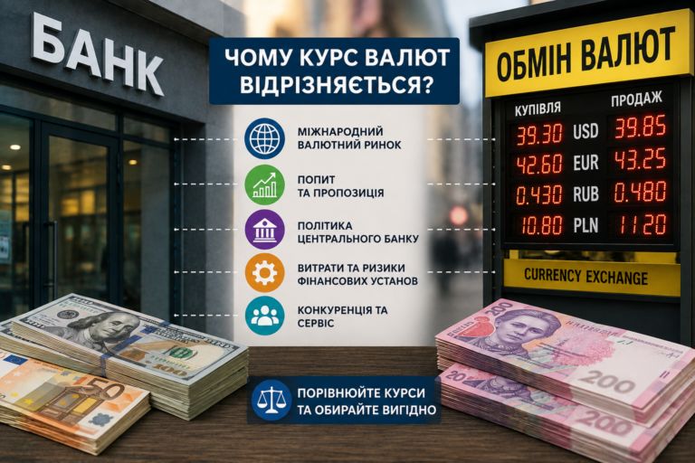 Чому курс валют відрізняється у банках та обмінниках