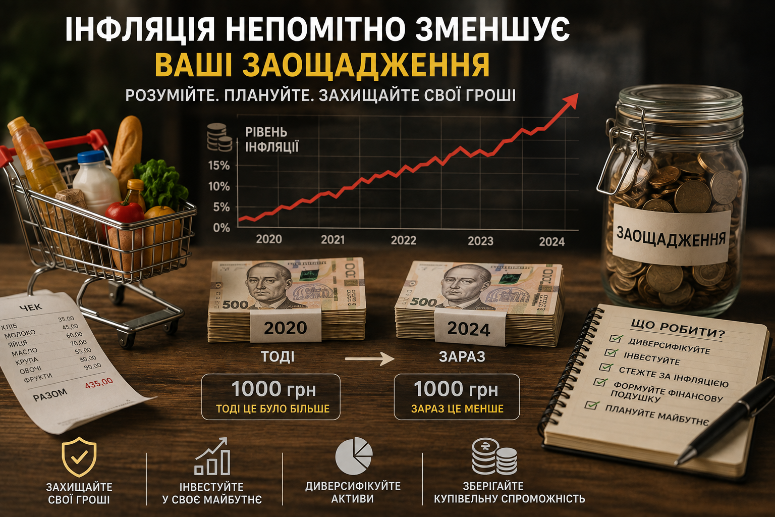 Як інфляція впливає на заощадження та способи їх захисту